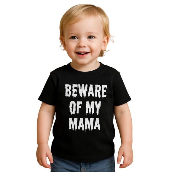 Hubs & Hers Beware Of My Mama Unisex Toddler Graphic T-Shirt Size 2T - Picture 1 of 4